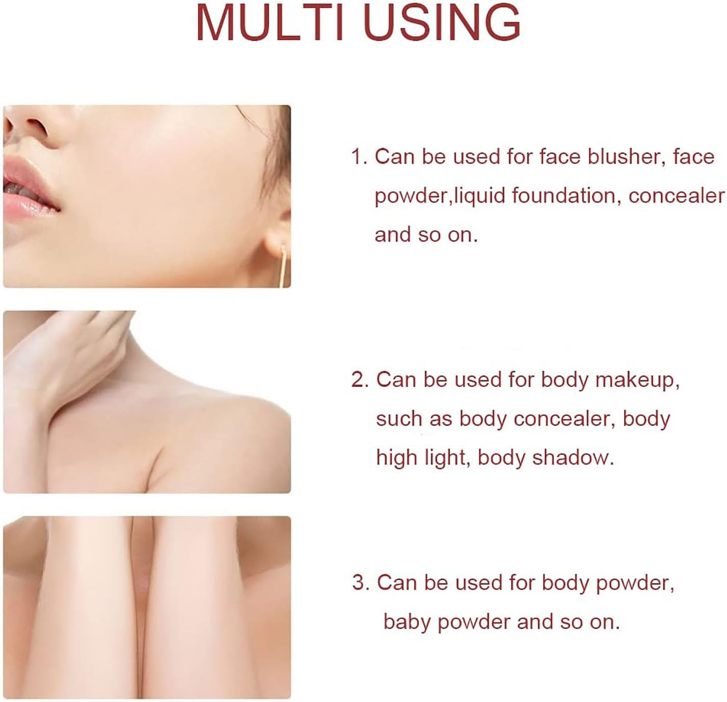 2Pcs Self Tanning Brushes, Body Makeup Brush Self Tanner Body Face, Fake Tan Blending Brush for Tanning Sunscreen Body Lotion Mousses (Rose Gold, Champagne Color) image number 1