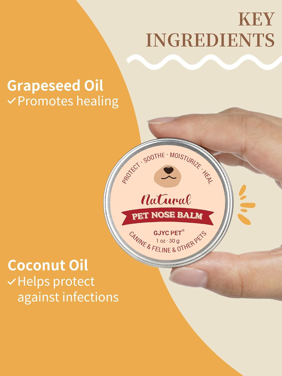 Pet Nasal Balm, 30 G, Gentle, Non-Irritating Moisturizer with Grapeseed and Coconut Oils for Dogs and Cats image number 1