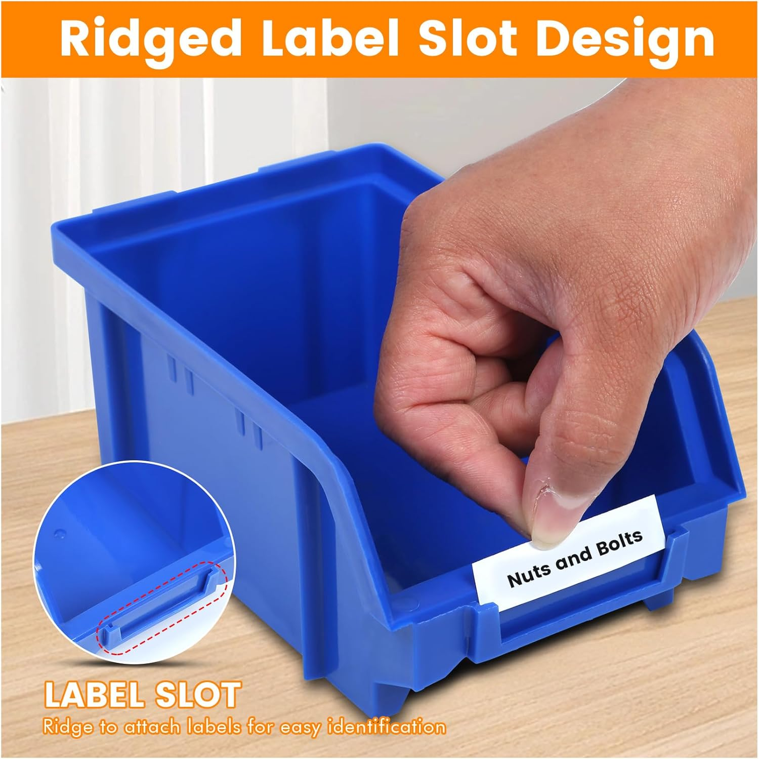 Maxworks 80694 30-Bin Wall Mount Parts Rack/Storage for Your Nuts, Bolts, Screws, Nails, Beads, Buttons, Other Small Parts,Blue and Red image number 4