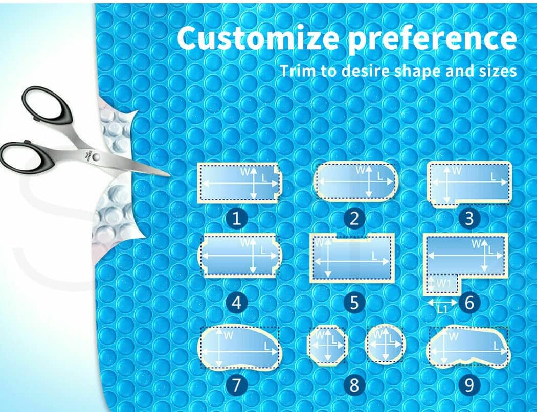 Solar Swimming Pool Cover 400 Micron Outdoor Bubble Blanket Heater 7 Sizes