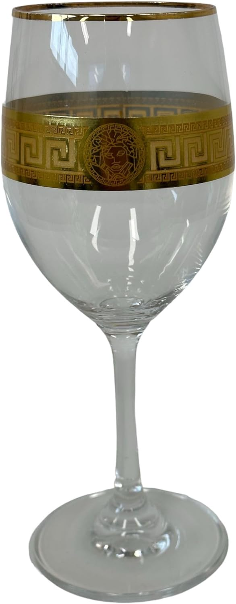 The House of Florence Medusa Style Cressida Gold Wine Goblet 4 Pieces Set, 315 Ml Capacity