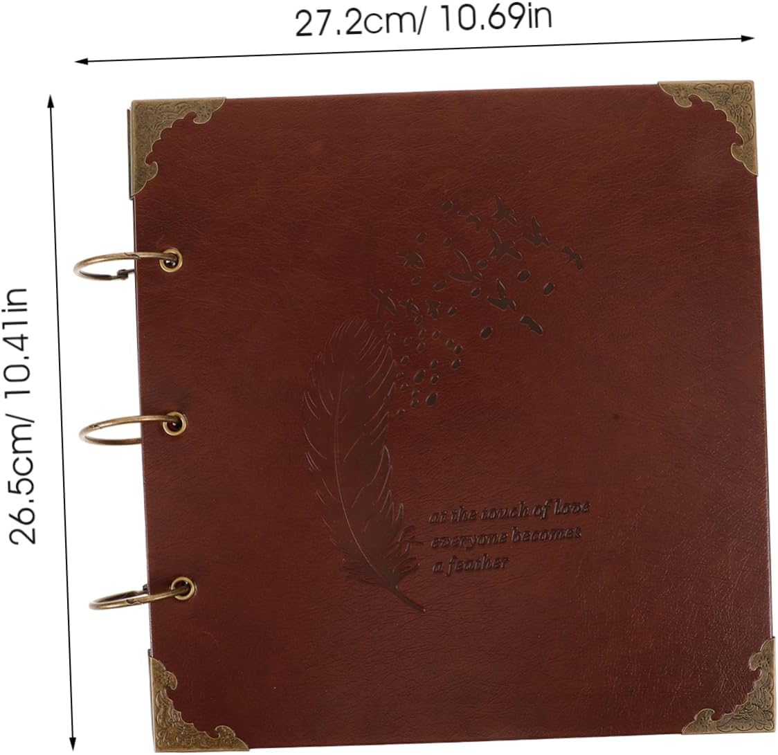 Garneck DIY Photo Album PU Cover Compact Scrapbook Album for Family Memories Travel Keepsake Lightweight Design for Friends Couples Present Option