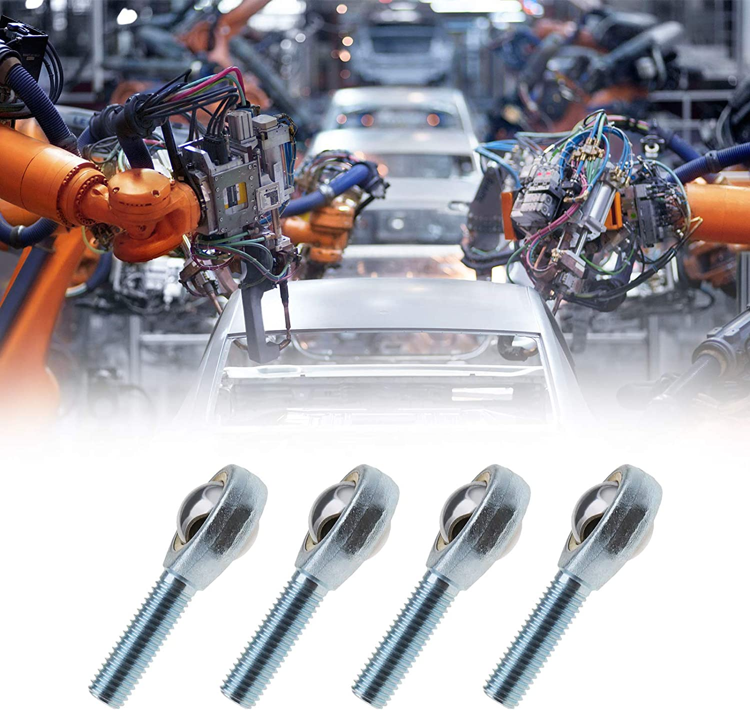 Emsea 4X SA6 T/K Rose Joint Male Rod End Bearings Right Hand M6X1.0Mm Bearing Steel for Hydraulic Cylinder Forging Machine Car Shock Absorber