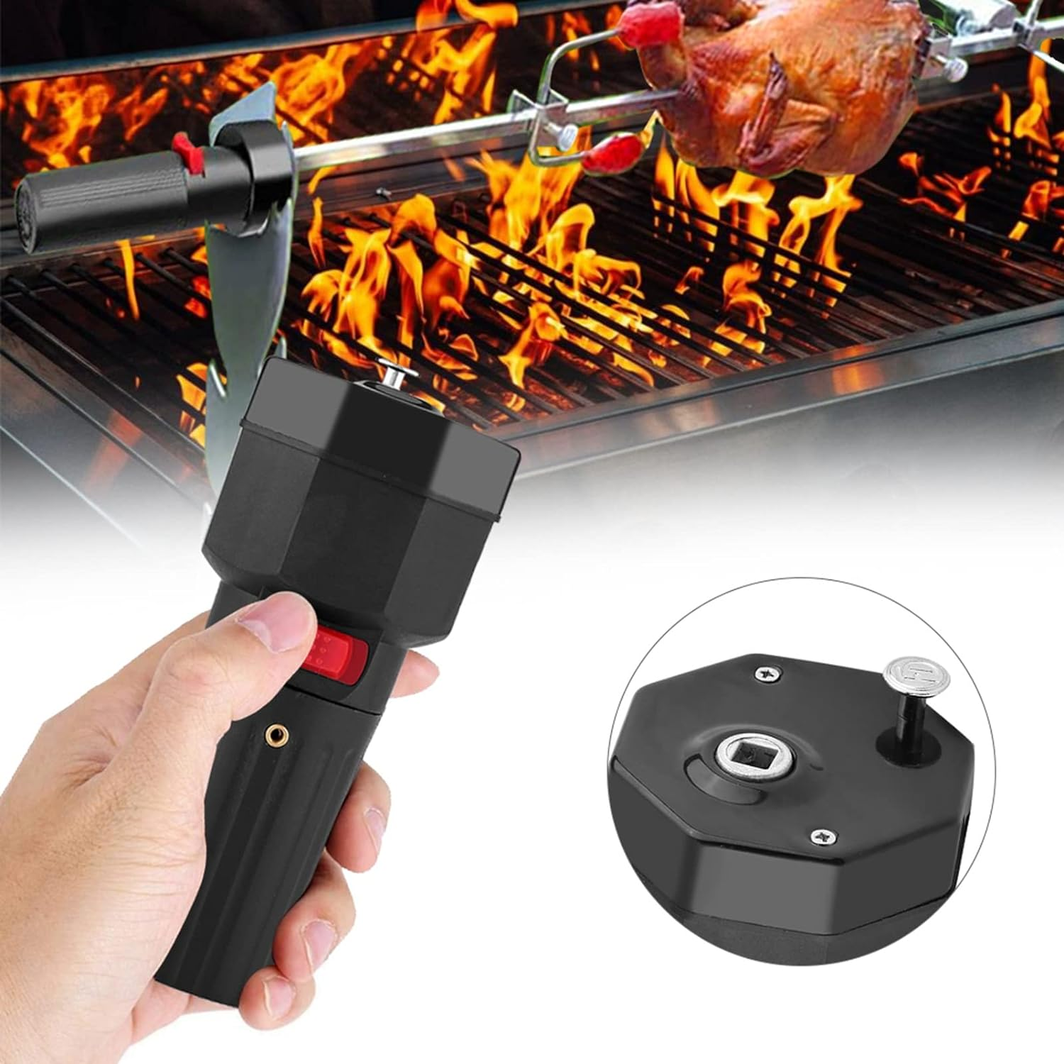 1.5V Barbecue Motor, Electric Grill Roasting Rotisserie Grill Motor, BBQ Rotisserie Motor, with USB Cable (Battery Not Included) image number 1