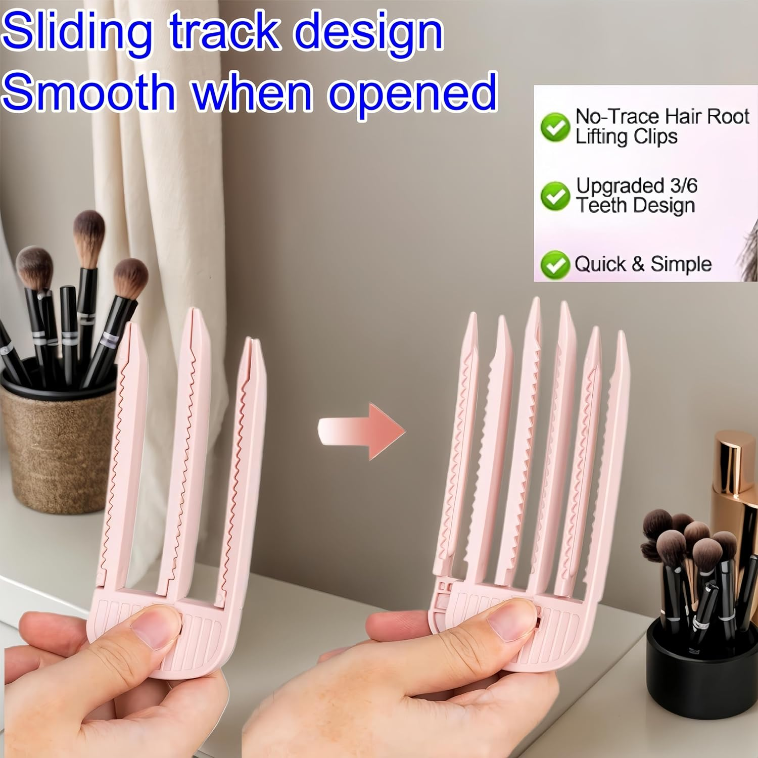 Febohao 2 Pack Hair Comb for Fluffy Bangs Hair Styling Tools Volumizing Hair Root Lifting No-Trace Hair Root Lifting Clip on Bangs image number 1