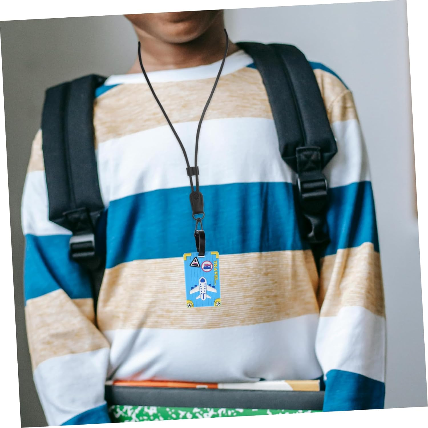 VALICLUD PVC Airplane Luggage Tag Cute Cartoon Design Holder for Travel Accessories Lightweight and Portable for Suitcases and Cards Stylish and Distinctive image number 1