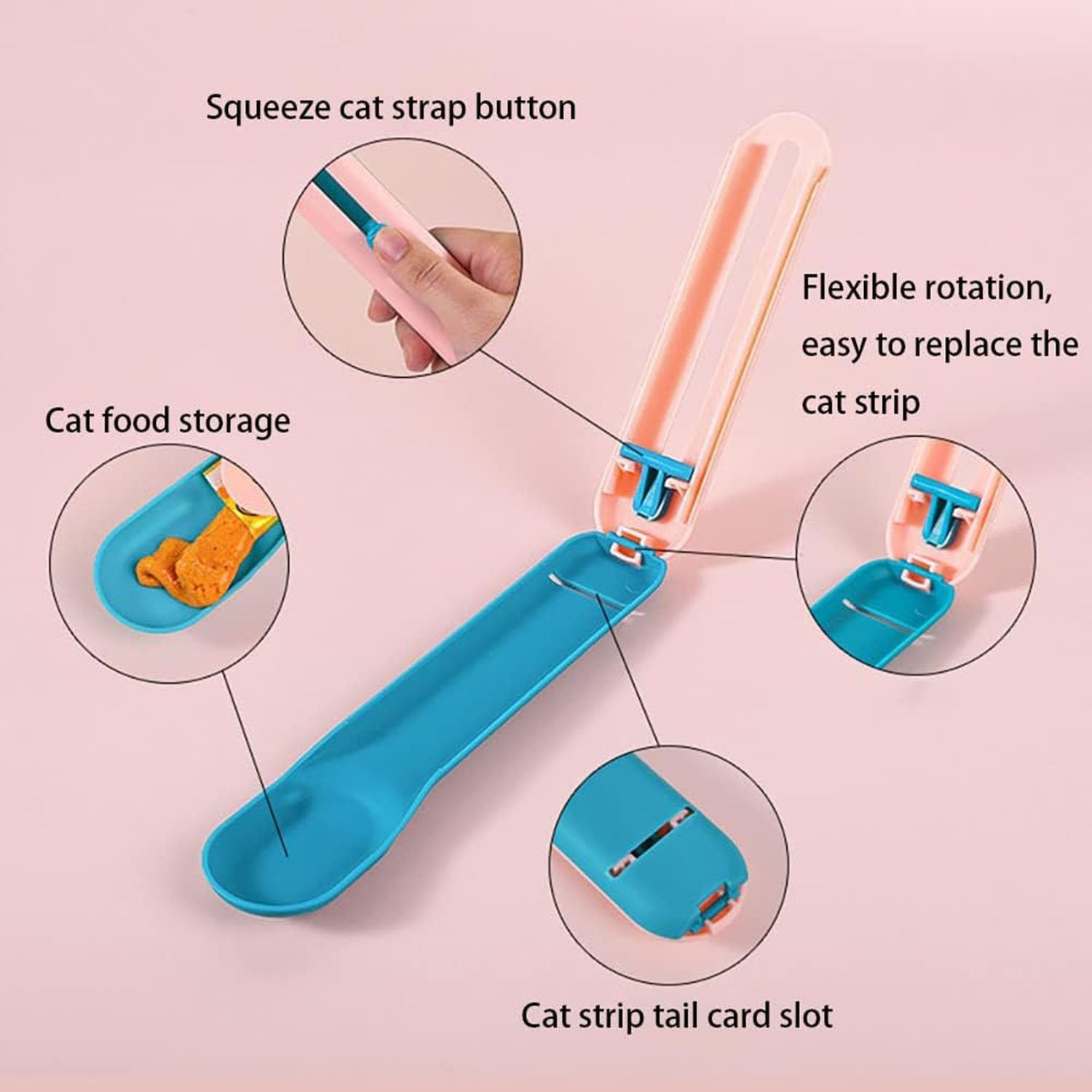 Taicols Cat Strip Squeeze Spoon, 2 Pcs Pet Feeder Lickable Cat Snack Scoop, Pet Food Spoon, Cat Strip Feeder Wet Treat Cat Feeder Spoon, Detachable Cat Wet Food Spoons Multifunctional Feeding Tool (1) - 2 image number 6