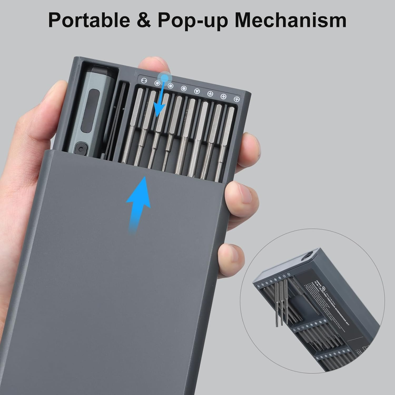 Mini Electric Screwdriver Set, 68 in 1 Small Electric Screwdriver Cordless - 64 S2 Preicison Bits, 5 Torque Settings, 4 LED Lights, Mini Power Screwdriver Repair Tool Kit for PC RC Electronic - 68 In1 Electric image number 5