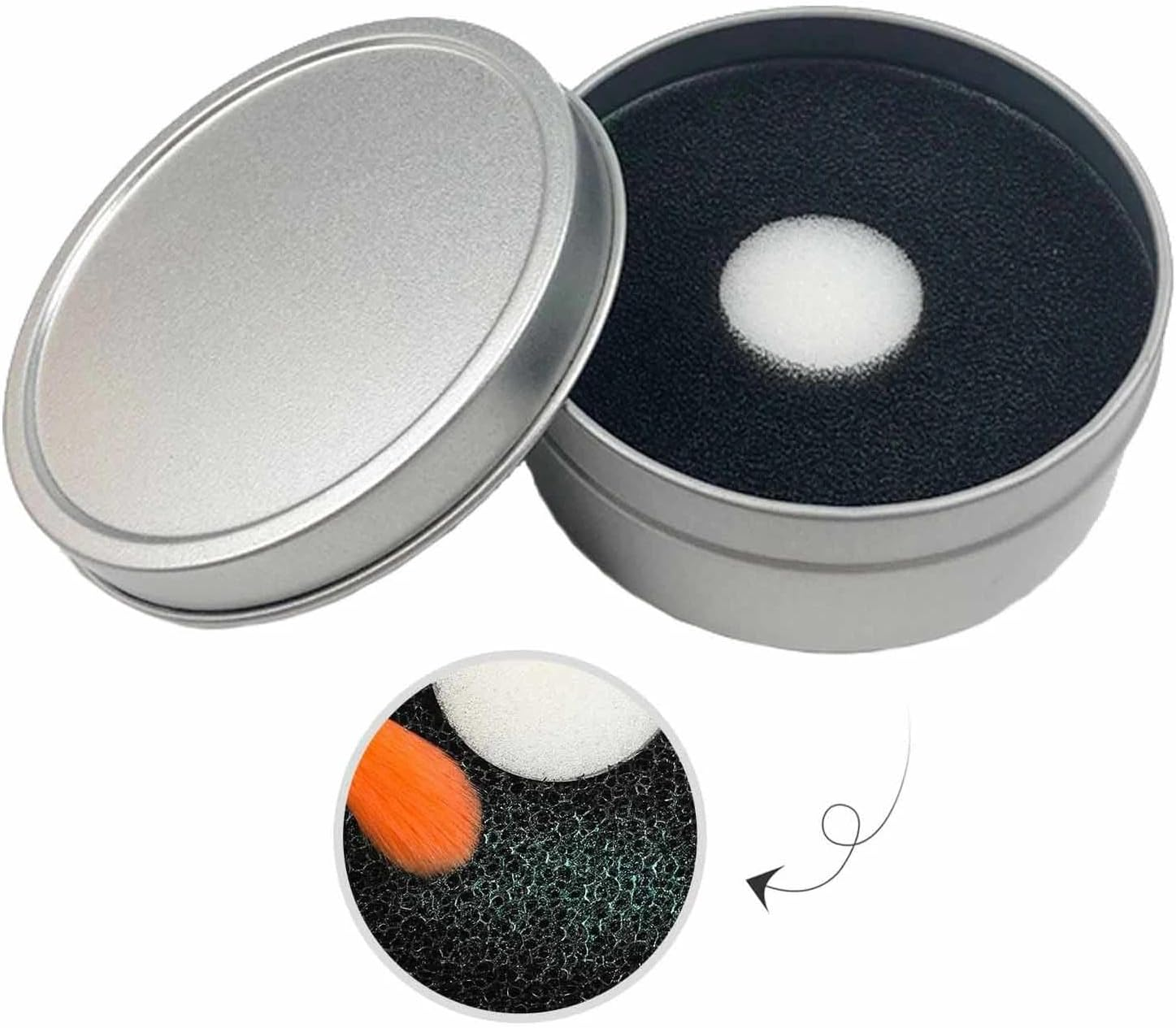 1 Piece Makeup Brush Cleaning Box with Colour Removal Sponge - Chemical Free Dry Cleaner for Quick Brush Care, Reusable & Environmentally Friendly