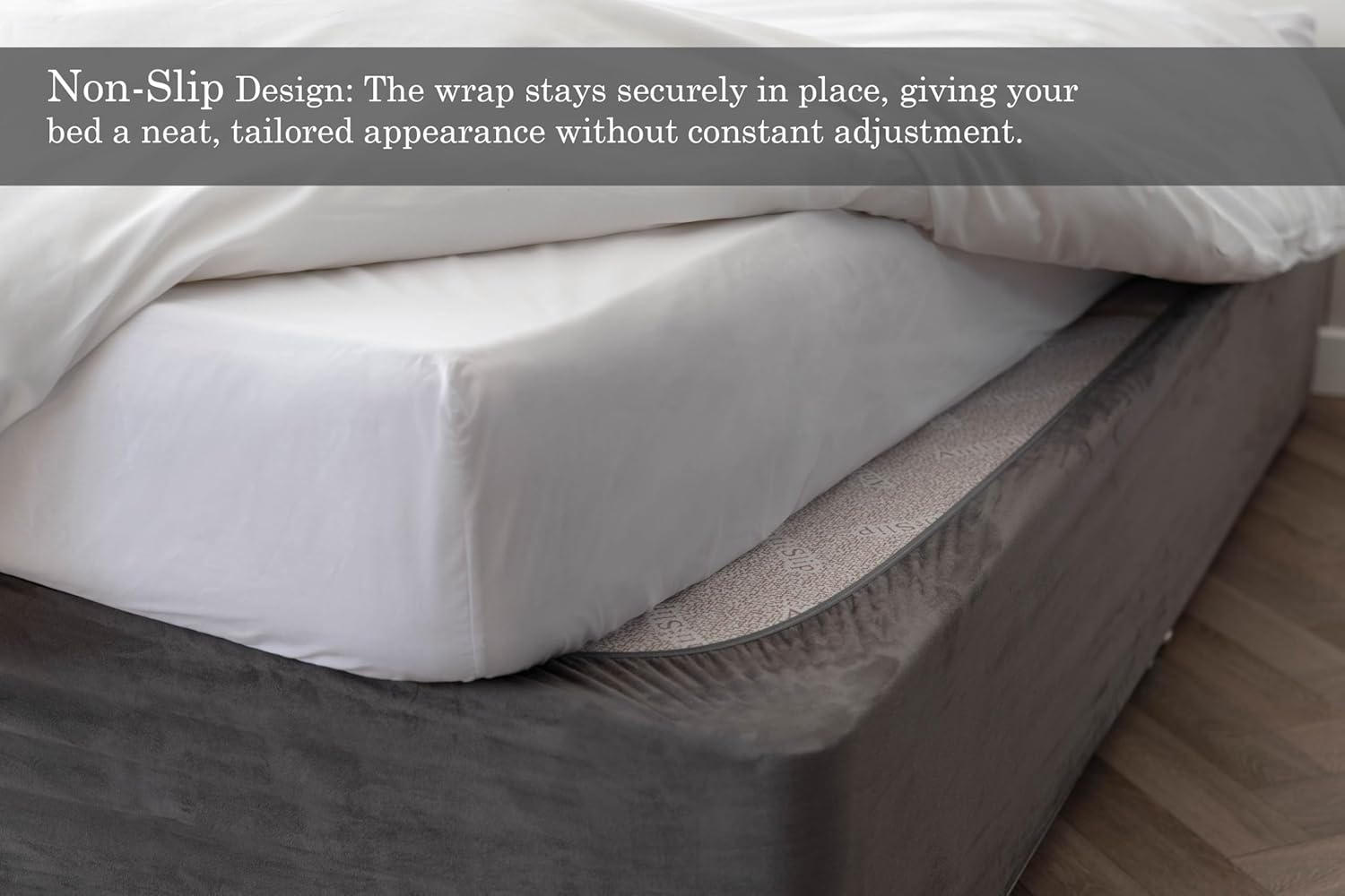 Belledorm 19" Extra Deep Base Wrap Valance Sheet - Transforms a Drab Looking Bed Base Divan - Luxury Faux Suede (Off White, King) image number 3