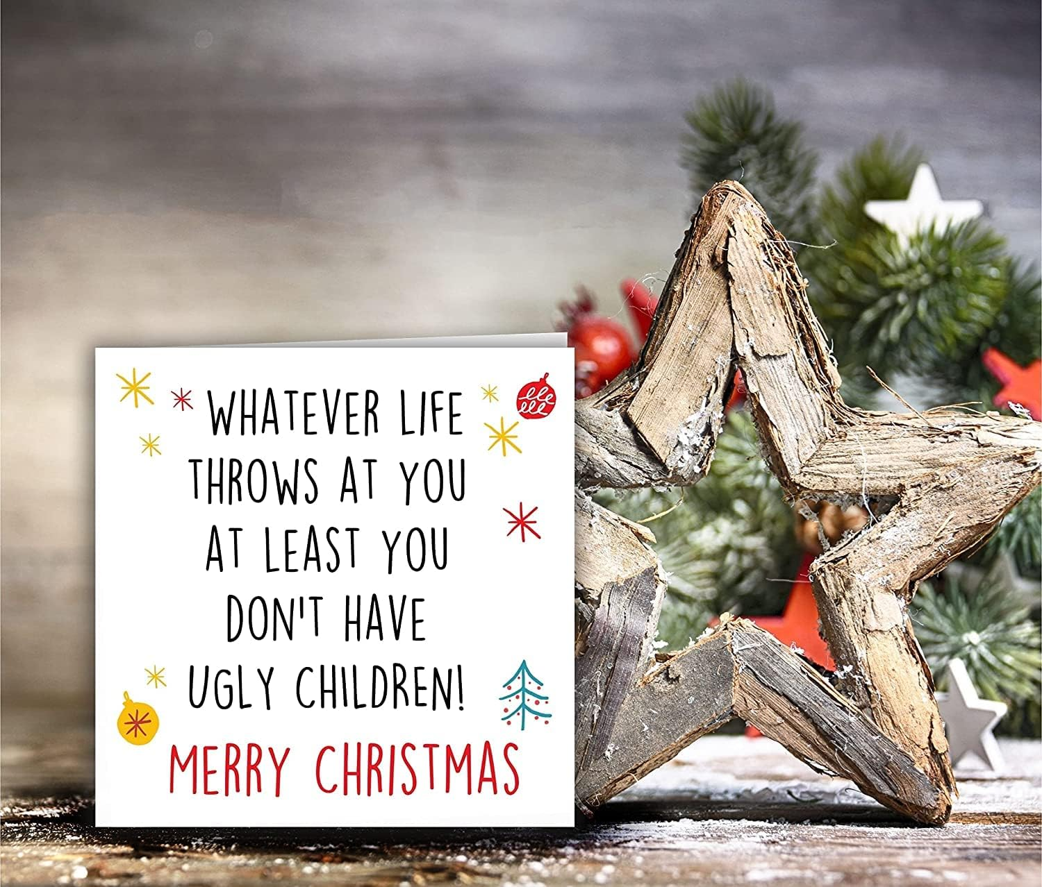 Felbridge Studio - Mum Christmas Card - Family Christmas Cards - Funny Rude Mum Dad Xmas Card - Mother Father - from Son Daughter Both of Us Step - Large Luxury Fancy Gift 2022-14Cm image number 3