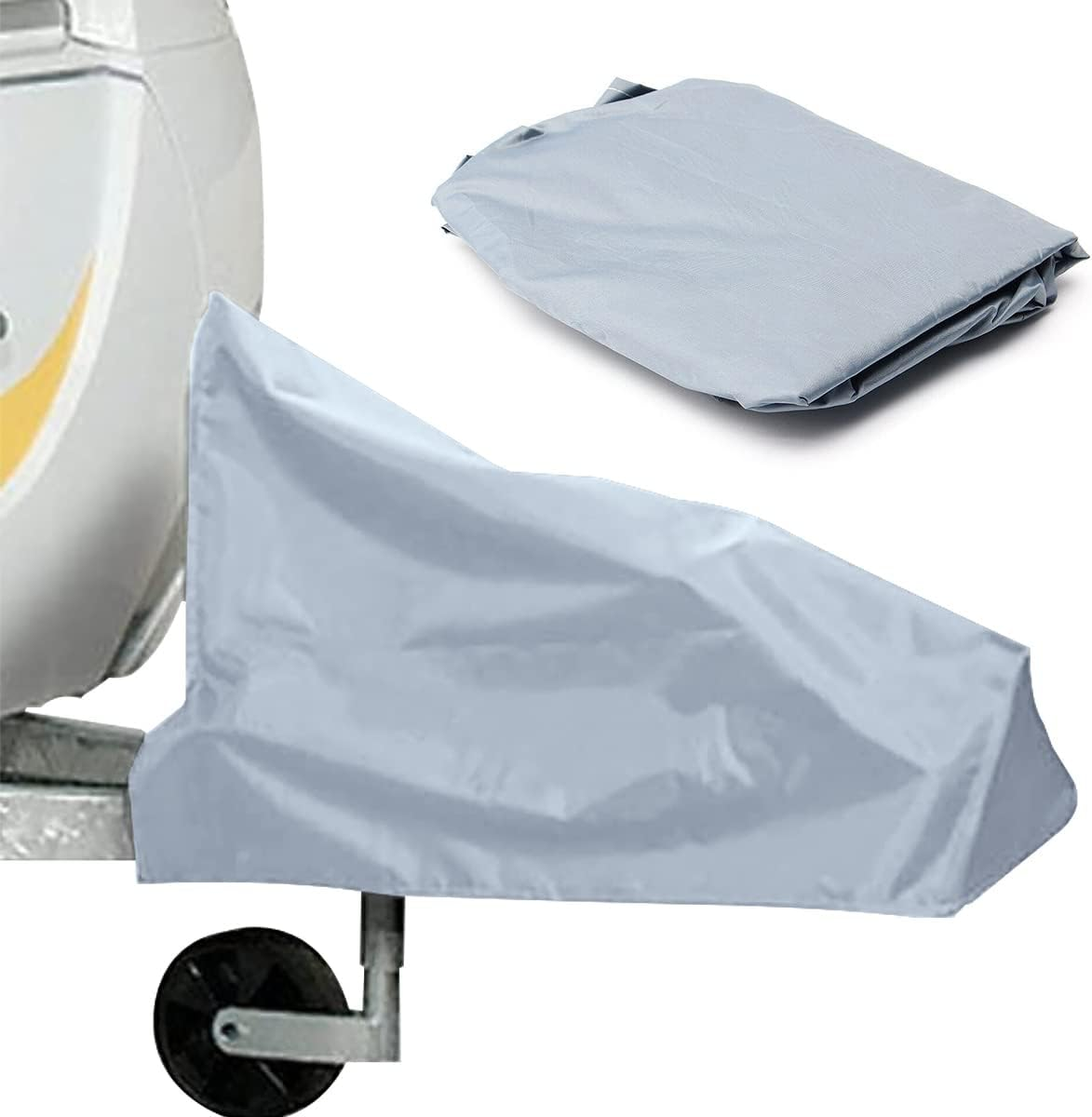 Caravan Hitch Cover Universal Trailer Jack Cover Waterproof Dust-Proof Tow Hitch Protection Cover Breathable Heavy-Duty Tow Hitch Cover for Caravans Motorhomes Trailer(Grey) image number 1