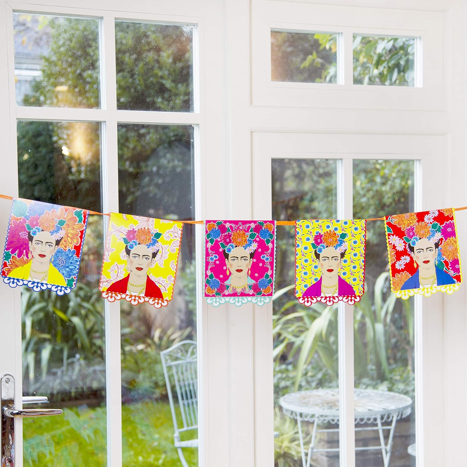 Talking Tables Frida Kahlo Print Garland Bunting-3M | Brightly Coloured Boho Party Decorations for Birthday, Fiesta, Mexican Cinco De Mayo Celebration image number 6