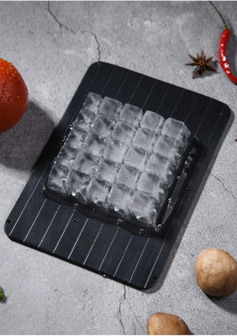 Magic Metal Plate Defrosting Tray Safe Fast Thawing Tray for Frozen Meat, Fish, Chicken & Seafood, Reusable & Durable Kitchen Defrosting Tool, Premium Kitchen Gadget with Quick Thaw in Minutes (L) image number 3