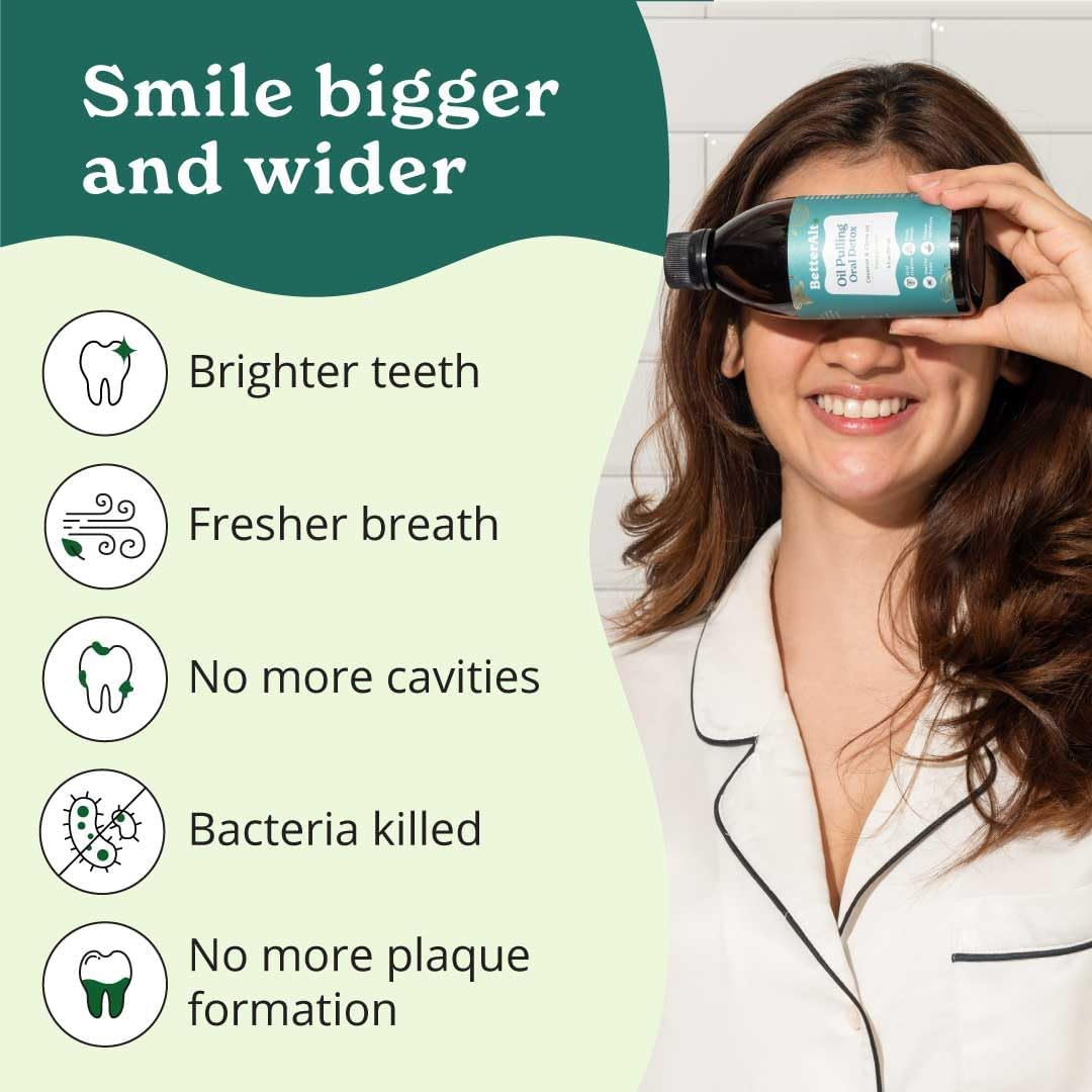 Better Alt Oil Pulling with Tongue Scrapper - Peppermint Flavor 237 Ml image number 3