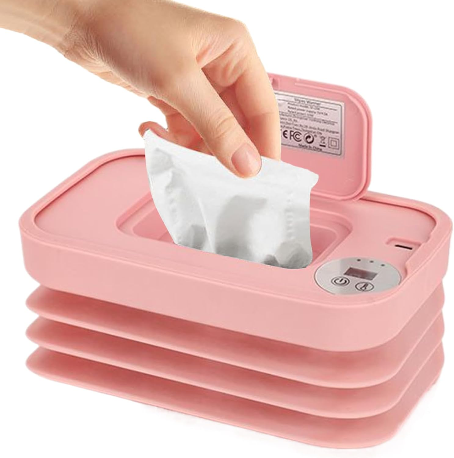 Baby Wet Wipe Warmer,Portable Wipe Warmer and Dispenser Cordless - USB Charging Baby Supplies for Camping Car Travel Road Trips