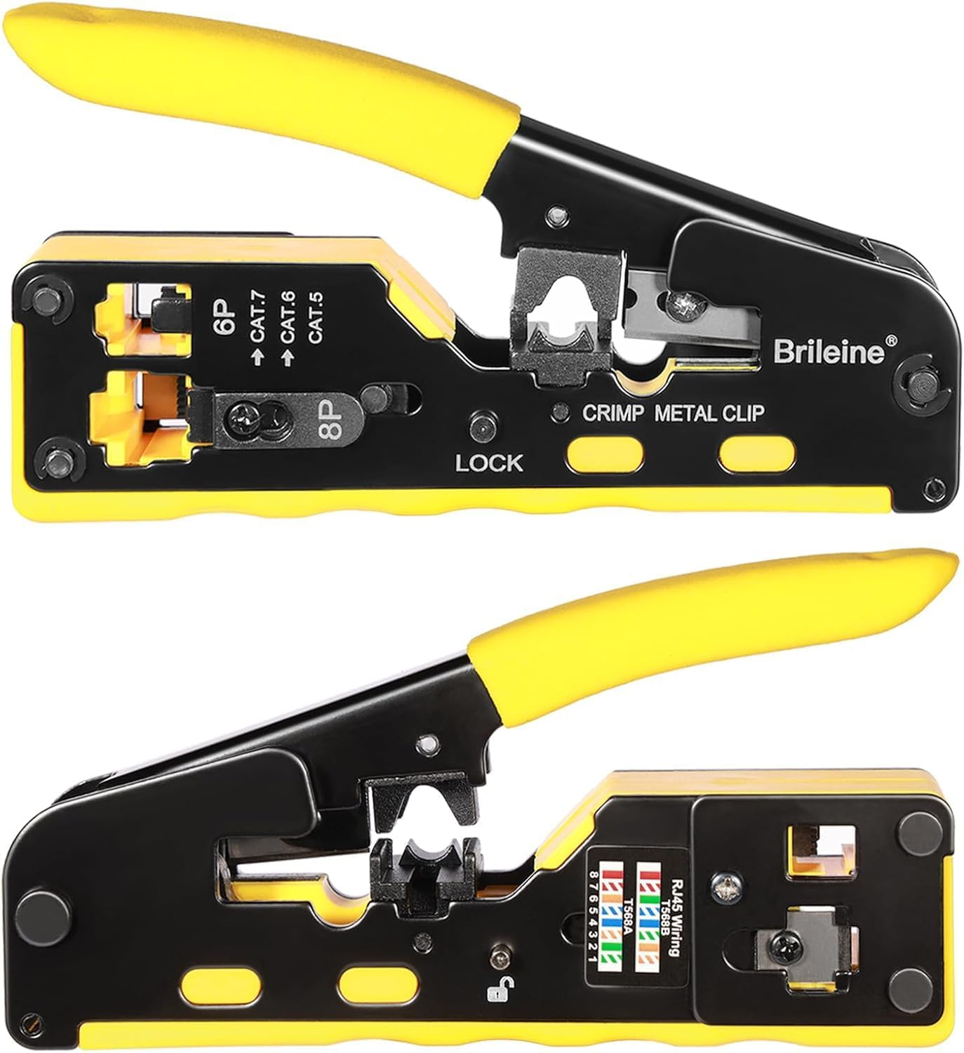 RJ45 Crimp Tool Kit Pass through Crimper RJ45 Crimping Tool Stripper All-In-One for 8P RJ45 Cat5 Cat5E Cat6 6P RJ11/12 Telephone Connectors Network Enthernet Crimper Kit image number 5