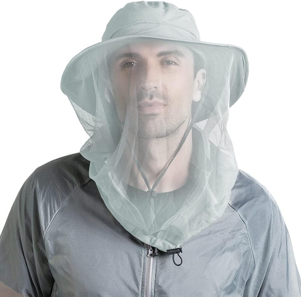 Peicees Mosquito Head Net Hat, Fishing Hat Safari Hat Sun Bucket Hat Adventure Hat with 360&deg; Net Mesh Protection from Insect Bug Bee Flies Mosquito Gnats for Men Women, Outdoors Hunting Camping Hiking image number 3