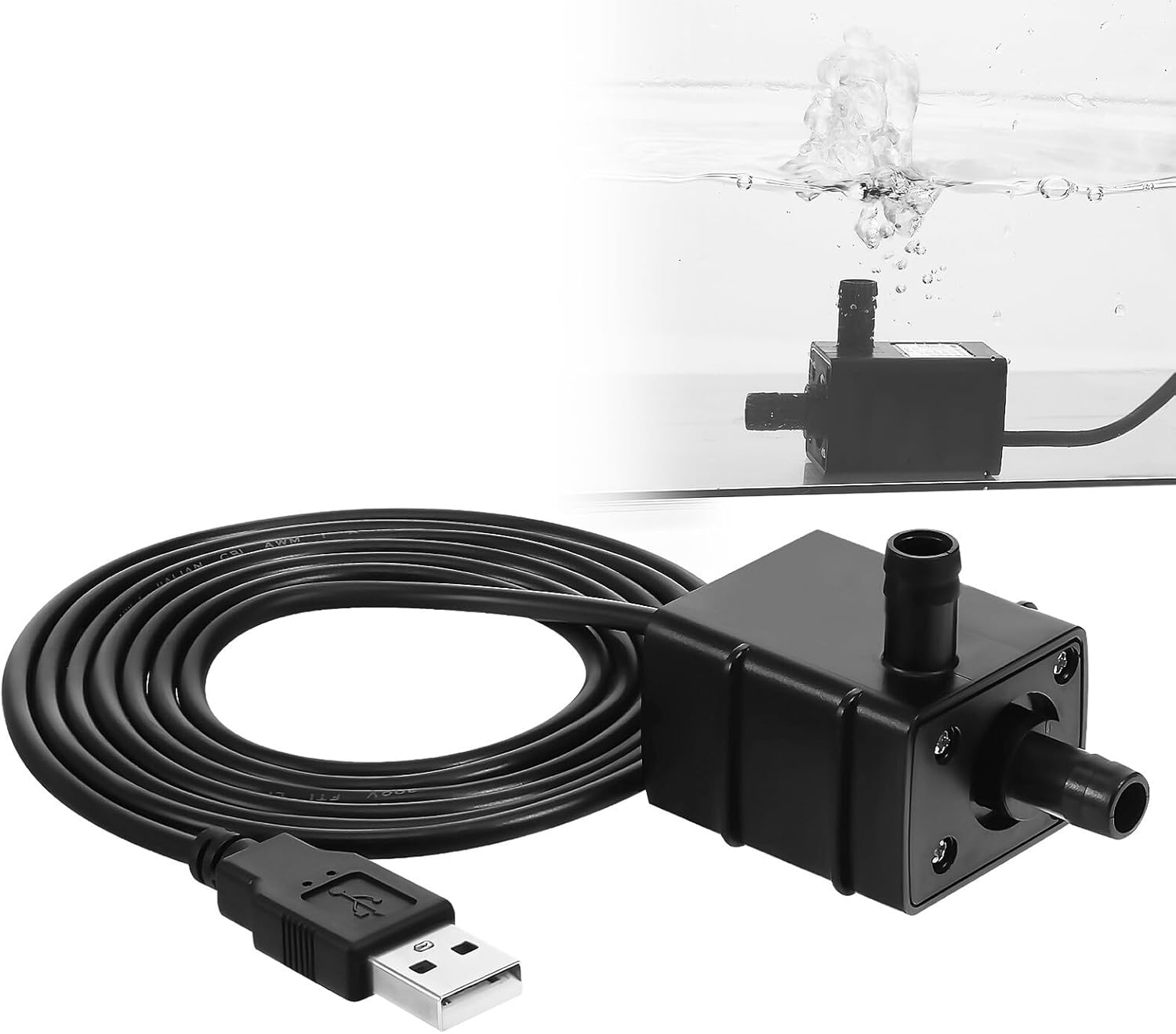 UPKOCH USB Mini Submersible Water Pump for Aquarium Fish Tank Portable Pet Fountain Pump with Multi-Function Oxygenation Filtration and Water Circulation Plastic Overheat Protection image number 3