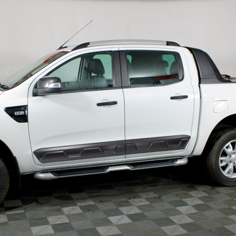 Door Body Cladding Moulding Trim for Ford Ranger 2011-2022 PX1 PX2 PX3 Double Cab Accessories, Car Exterior Side Door Body Molding Guard Protector Kit Trim, Matte Black 4PCS image number 3