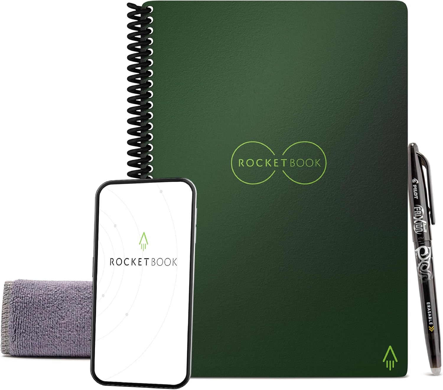 Rocketbook Core Reusable Smart Notebook | Innovative, Eco-Friendly, Digitally Connected Notebook with Cloud Sharing Capabilities | Lined, 6" X 8.8", 36 Pg, Infinity Black