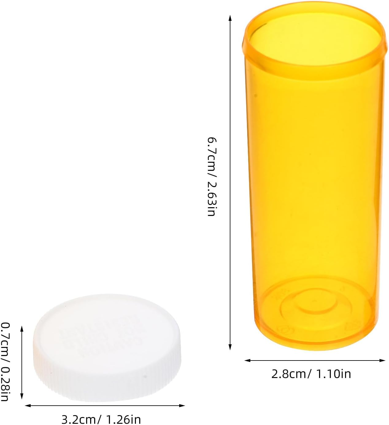 Healvian Empty Pill Bottles with Caps, 25Pcs Medication Vials, 8DR Plastic Medicine Containers, Clear Containers Pill Cases Organizers image number 4