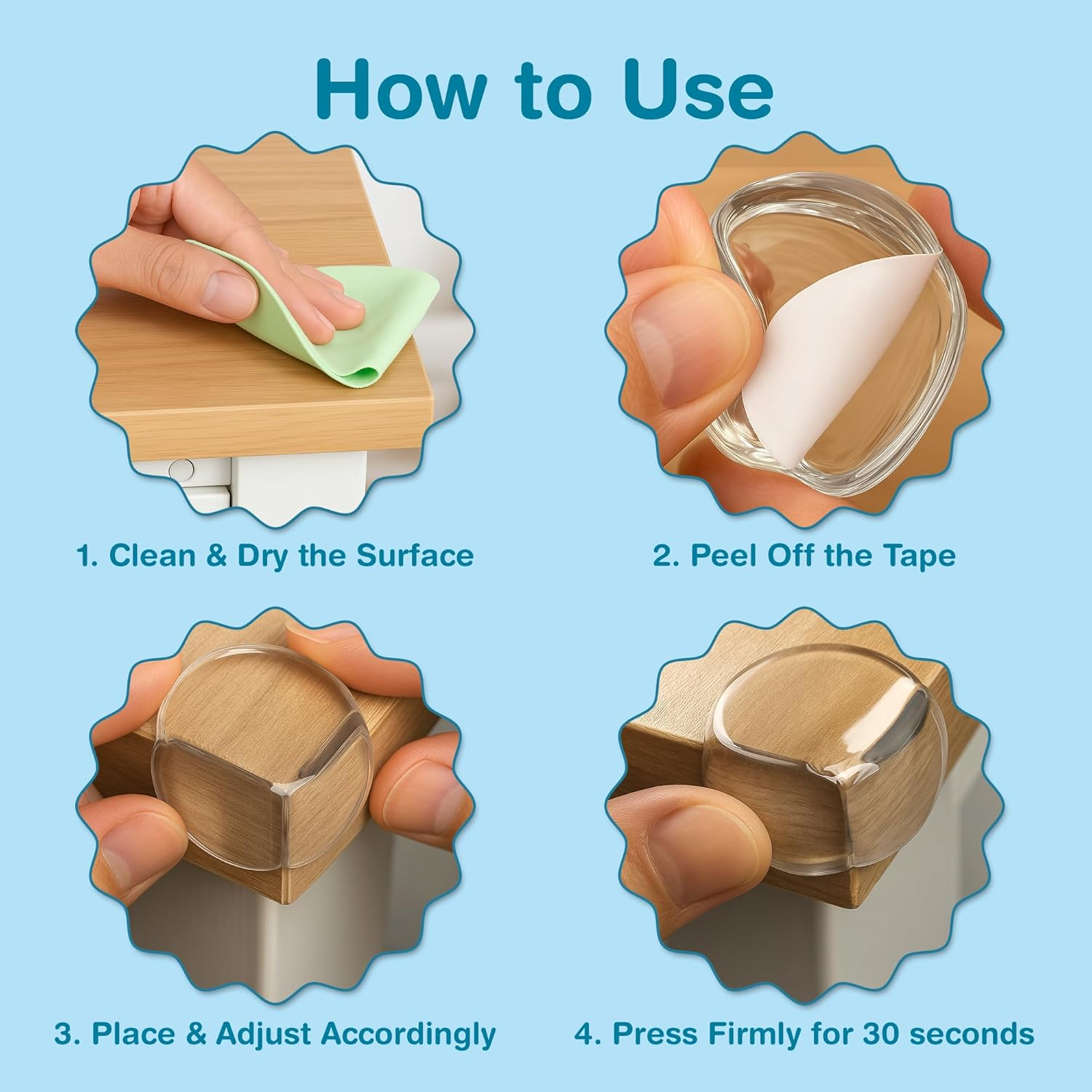 Corner Protector for Baby, Pack of 15 Clear & Transparent Edge Guards for Baby Proofing, Safety Furniture Corner Protectors for Furniture to Prevent Injuries (Ball Shaped) image number 5