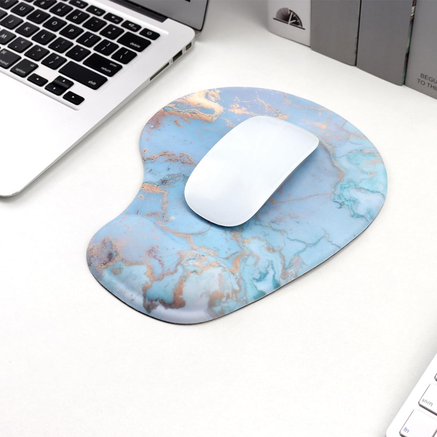 MKUCCD Mouse Pad Wrist Support,Ergonomic Gaming Desktop Mouse Pad Wrist Rest, Comfortable Computer Mouse Pad for Laptop, Pain Relief Mousepad with Non-Slip PU Base image number 4