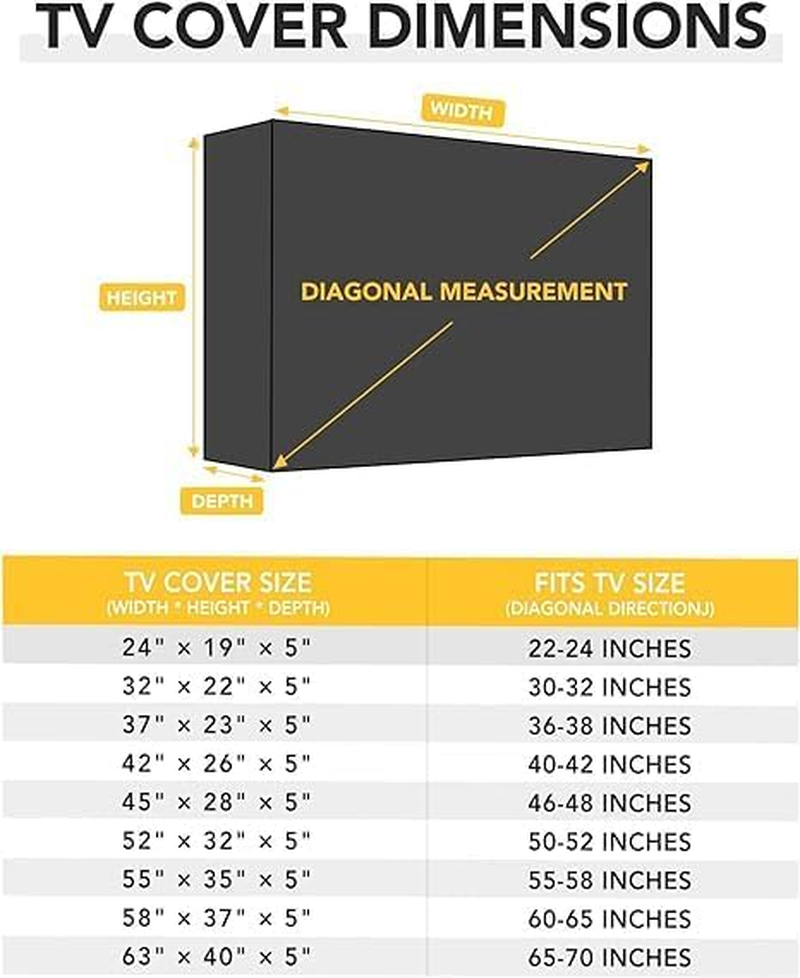 Outdoor TV Covefull Protection Screen Cover Waterproof Dustproof Furniture TV Covers for Outdoor Garden Pool Television Screens (40-42)（37" W X 24" H X 5" D/106Cm*67Cm*13Cm） image number 4