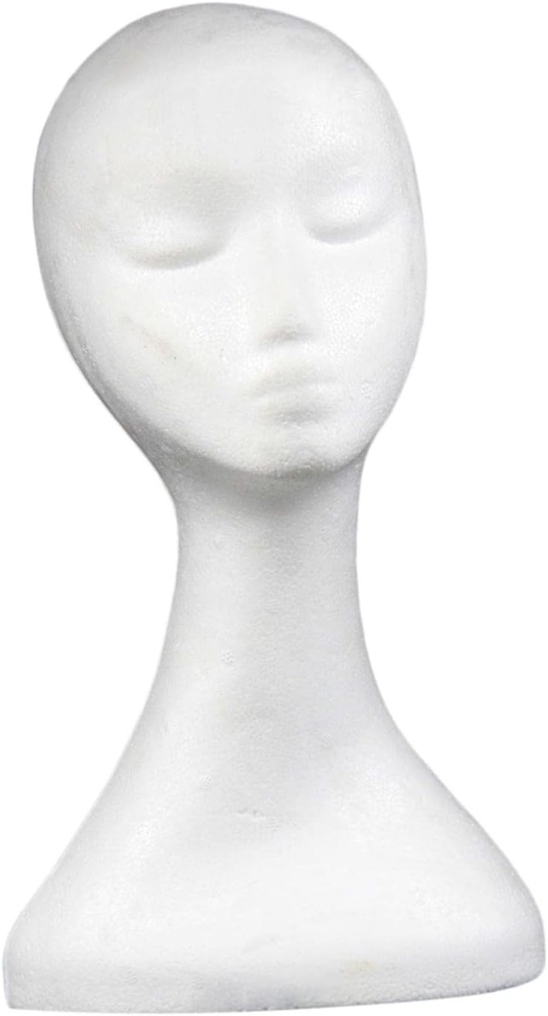 Fashioncha Foam Wig Head, Foam Mannequin Wig Stand, Wig Display Holder, Smooth and Durable, Mannequin Foam Head Display Hair Hat Hairpiece for Home Salon, as Described, Style A image number 1
