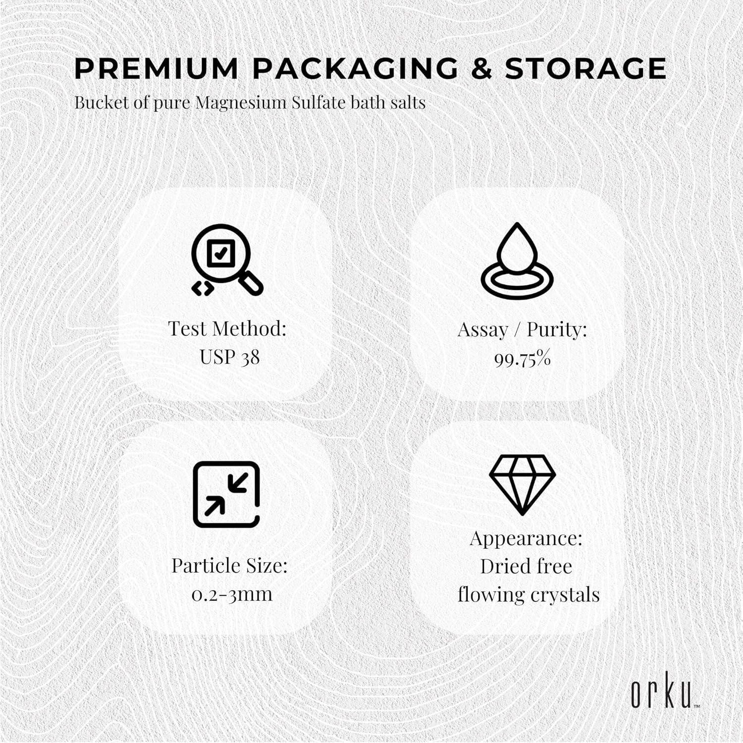 Orku 5Kg Epsom Salt Tub- USP Grade Magnesium Sulfate Body Bath Salts image number 5