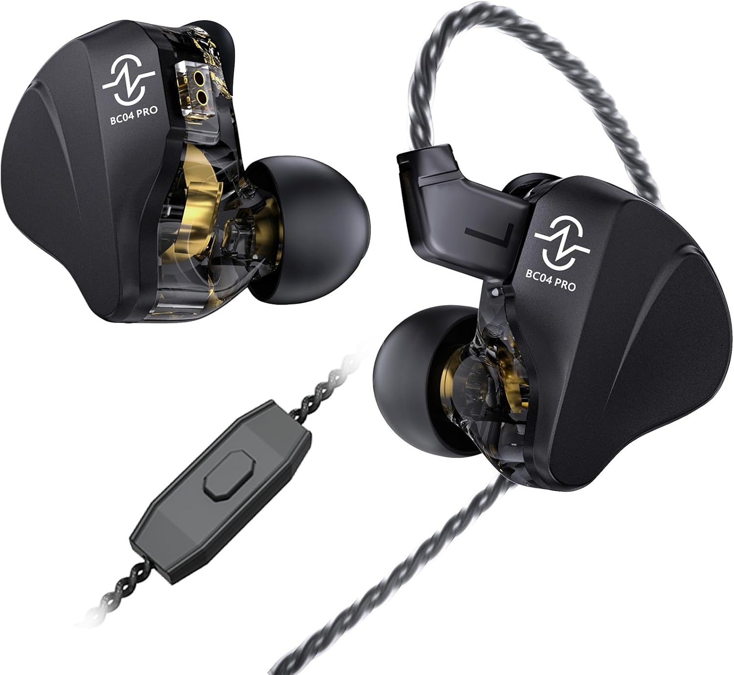 Keephifi CCZ Duet BC04 PRO Hifi in Ear Monitor Earbuds, 1Ba+1Ddclear Earbuds Headphones, 10MM Dual Magnetic DD Wired Earbud, 5N OFC Cable Detachable Bass IEM Wired Headphone(Sliver,With Micro)