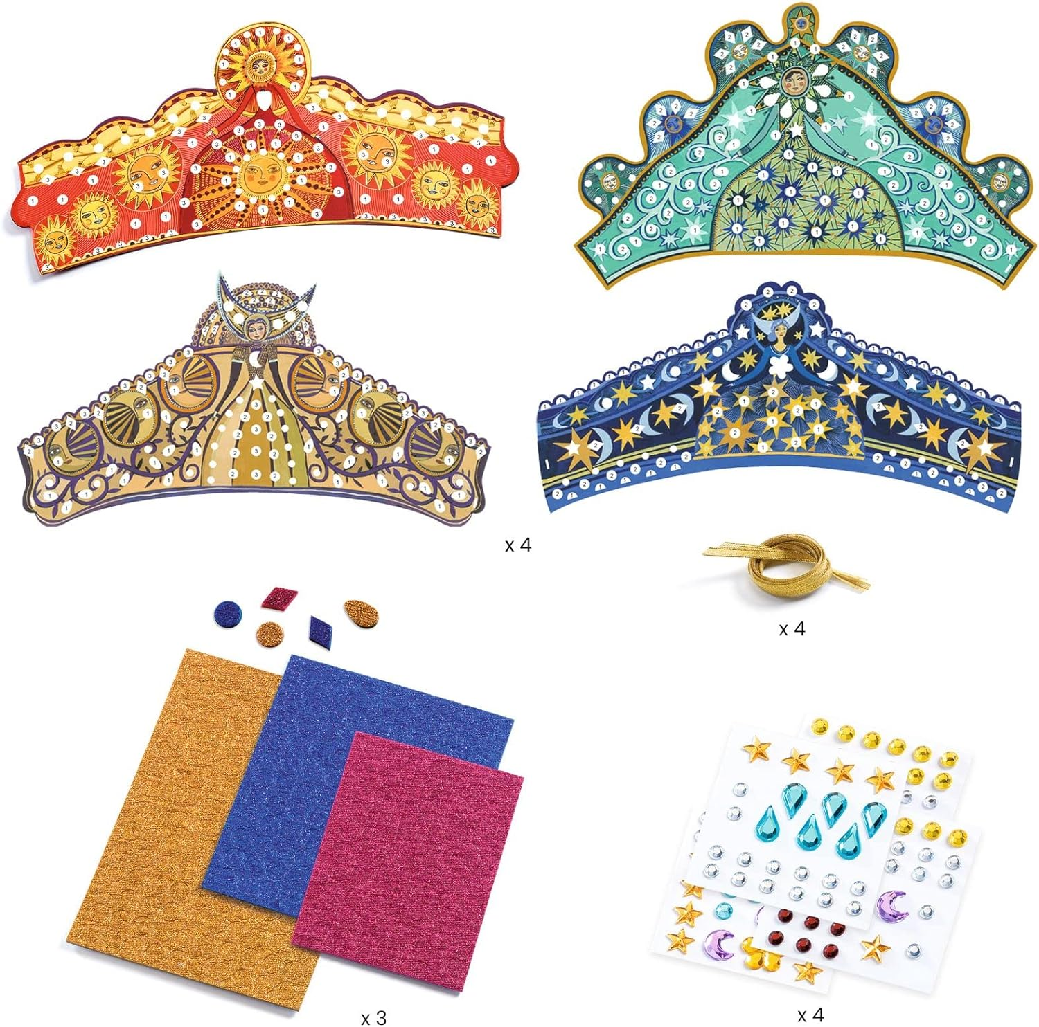 Djeco DJ07909 Do It Yourself Enchantresses Tiaras Craft Set image number 2
