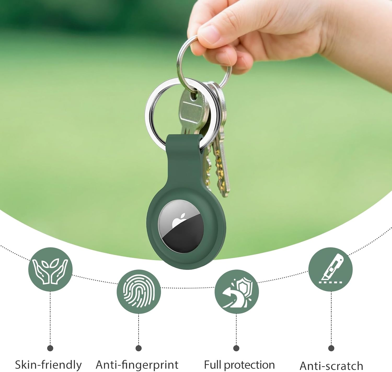 5 Pcs Airtag Holder - Durable Waterproof Airtag Keychain with Soft Silicone Holder, Lightweight and Scratch-Resistant Design, Perfect for Luggage, Keys, Dog Collars, Backpacks, Wallets and More image number 6