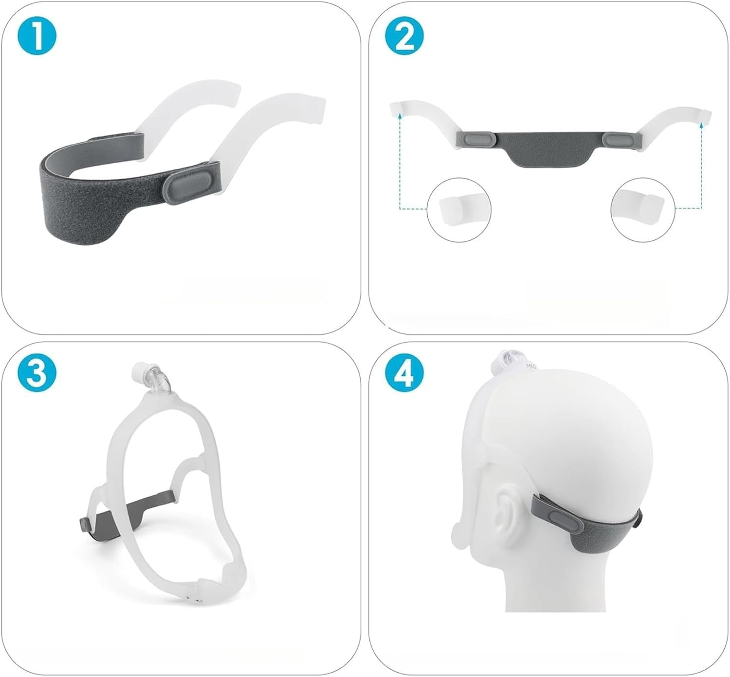 2 Pack Headgear with Arms Compatible with Dreamwear Nasal Mask,Durable Touch and Sufficient Ductility,Soft Material Made,Great Comfort and Softness image number 2