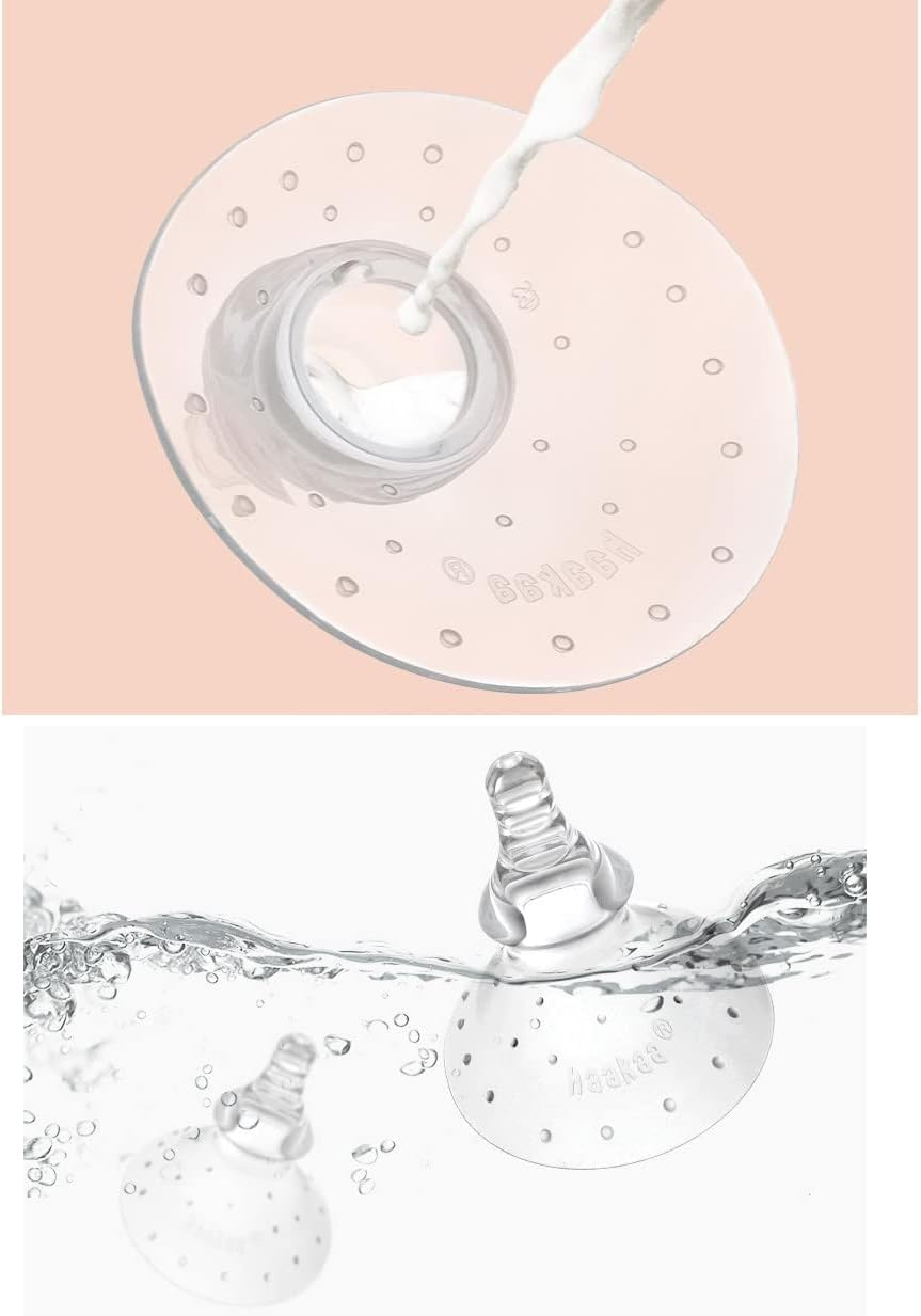 Haakaa Breastfeeding Nipple Shield - Protect Sore, Inverted Nipples for Breastfeeding Mom, Non Slip Nipple Teat, Variable Flow Non-Toxic - round Shape