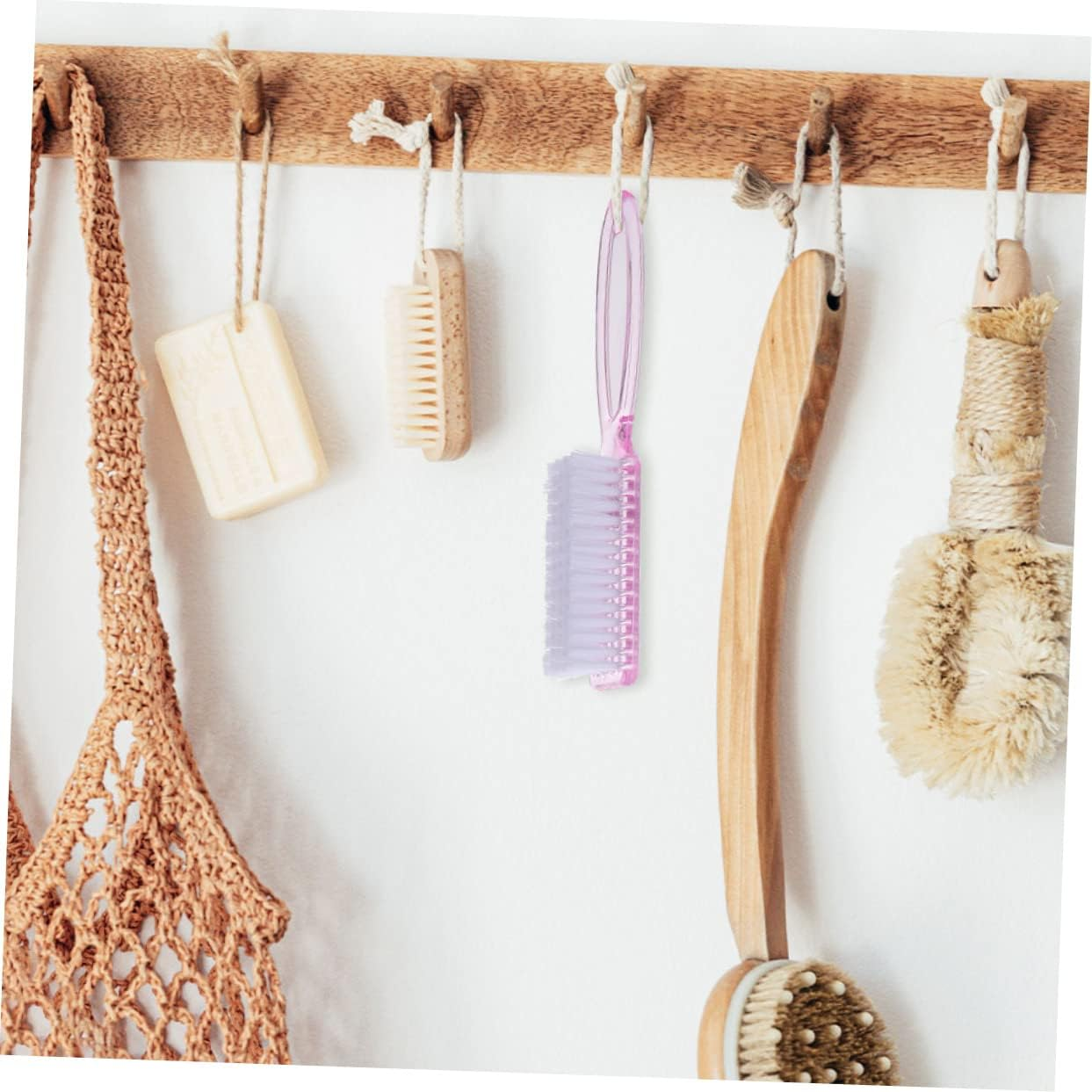 LOLIPPYY 15Pcs Long Handle Nail Brushes Set for Fingernail Cleaning Home Nail Art Tools Easy to Use for Salon and Diy