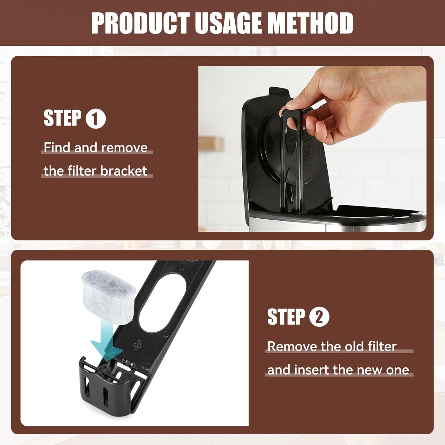 EUIOOVM Activated Carbon Filter Carbon Filter for Ninja Coffee Machine, Pack of 12 Coffee Filters for Ninja Luxe Premier ES601EU & Ninja Luxe Pro ES701EU, Accessories Ninja Coffee Machine, Replacement image number 3