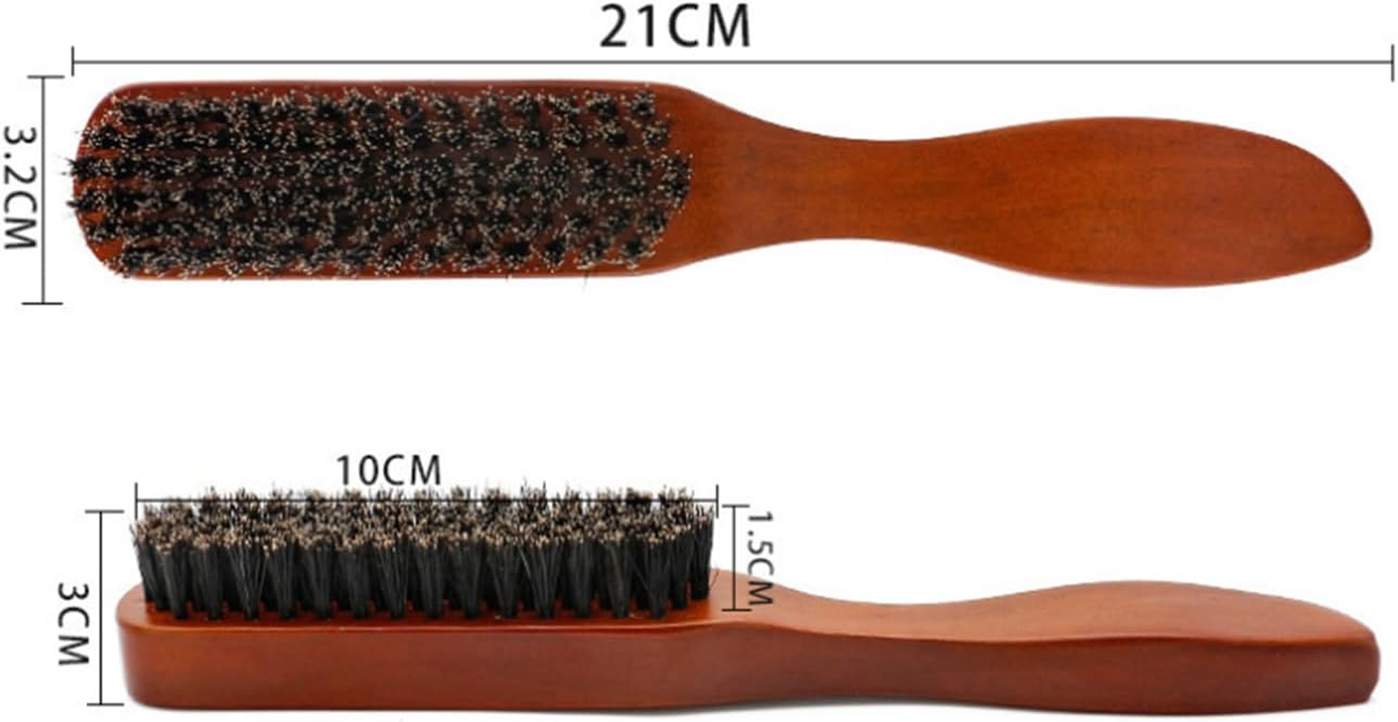 YUNYU Slick Back Hair Brush Set - Boar Bristle Smoothing Brush for Thick, Curly & Damaged Hair - Perfect for Styling, Detangling & Sleek Looks (Men & Women, Beard & Hair Care) image number 4
