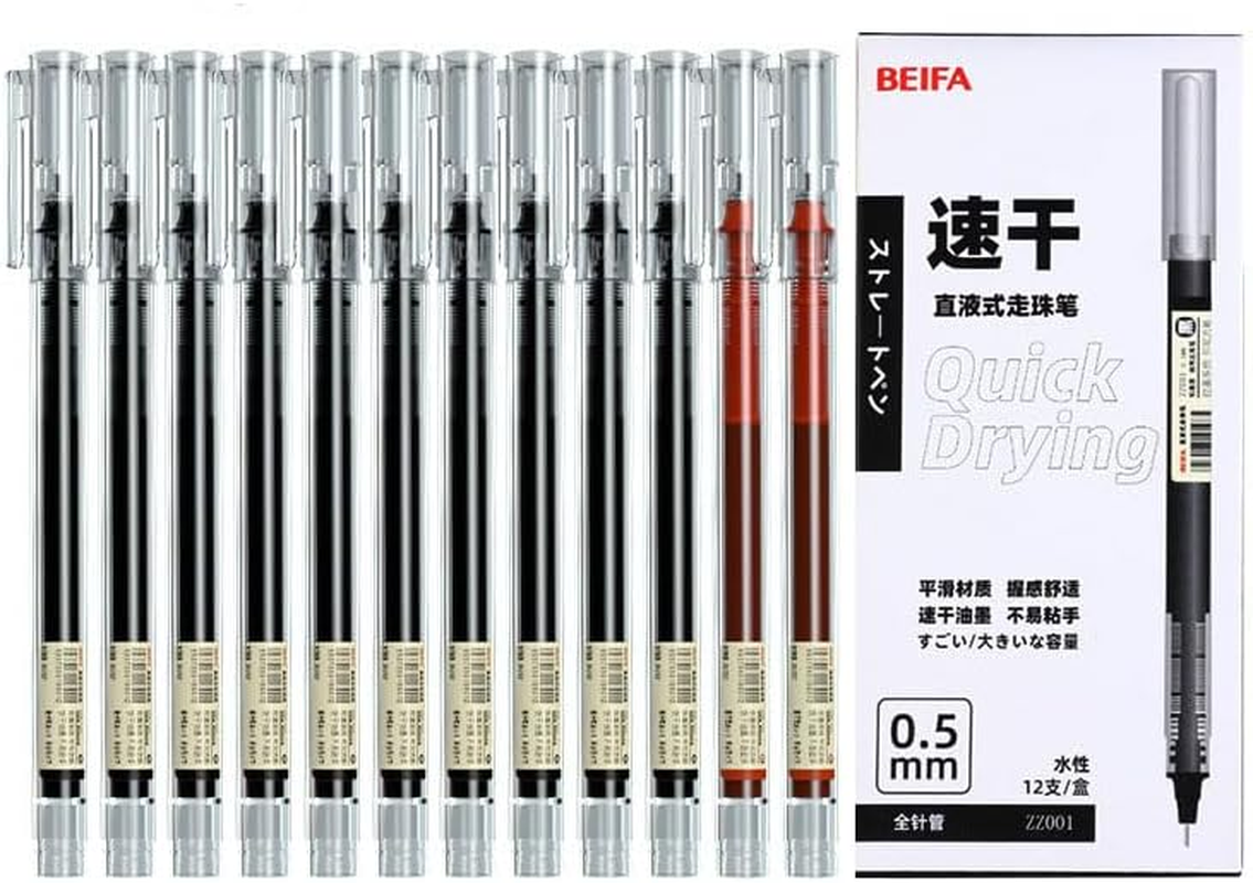 Gel Pens, 12 Pcs 0.5Mm Black Gel Ink Pens Fine Point Smooth Writing Pens, High-End Series Pens for Note Taking, Pretty Gifts for Women, Men, Child image number 3