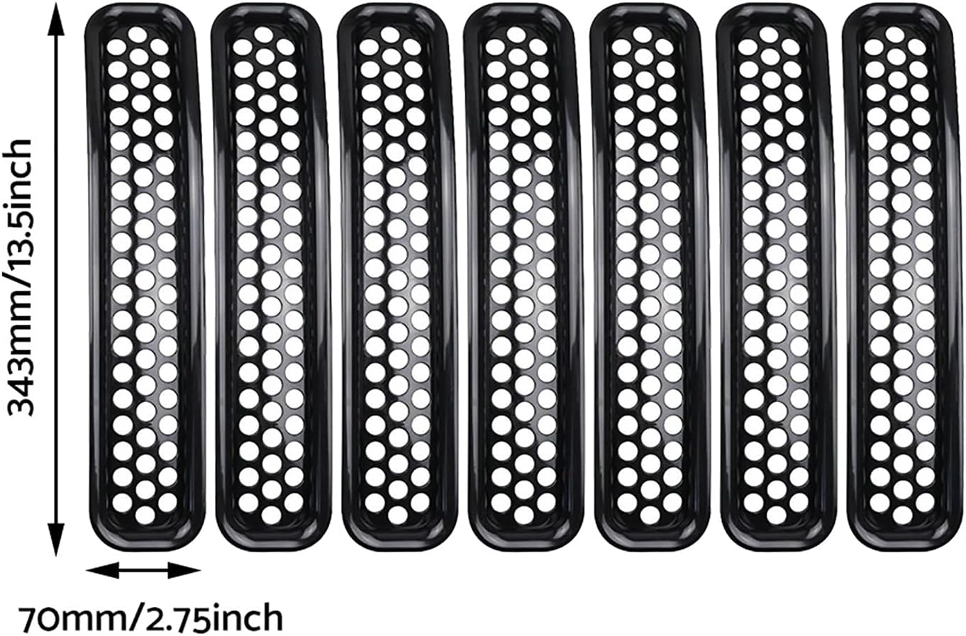 MAX COOL 7 PCS Front Mesh Grille Inserts Grill Cover Trim Suitbale for Jeep Wrangler TJ 97-06 Front Replacement Grilles image number 4