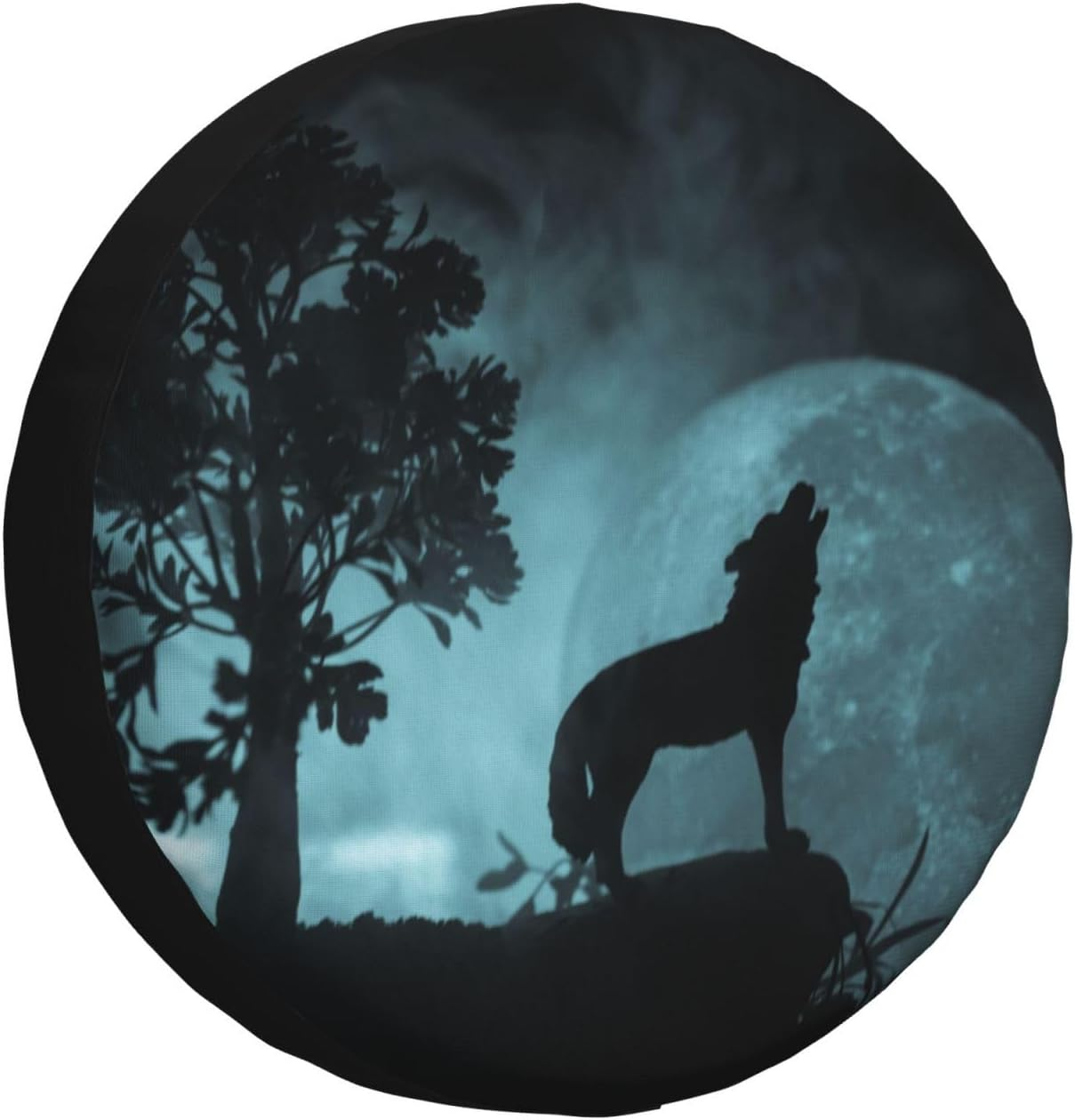 Universal Replacement Wheel Cover Howling Wolf against Darkness Waterproof Spare Wheel Cover Dustproof Tyre for Trailer, Motorhome, SUV, Off-Road Vehicle Wheel 14 Inch image number 3