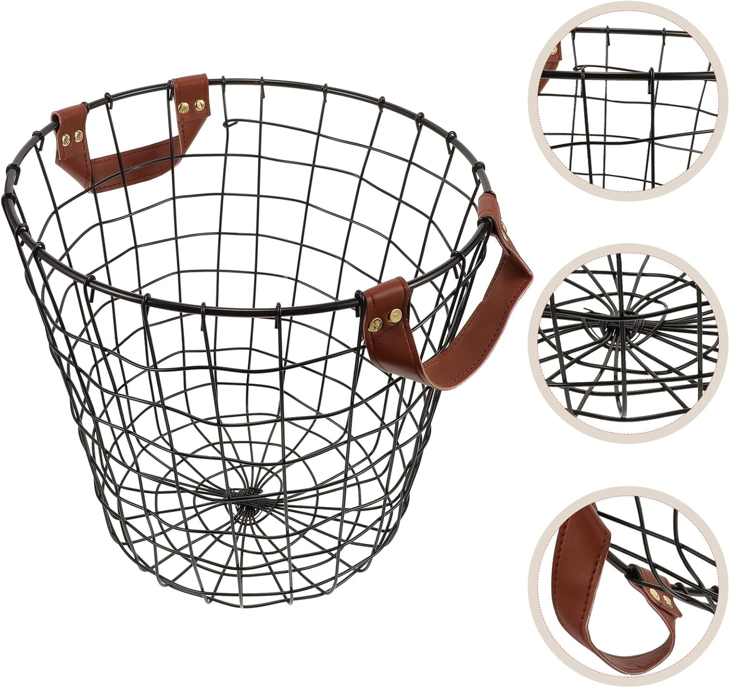 Large Capacity round Iron Logging Storage Basket with Handles Outdoor Firewood Organizer for Convenient Multi-Purpose Storage Fireplace Supply Holder for Carrying