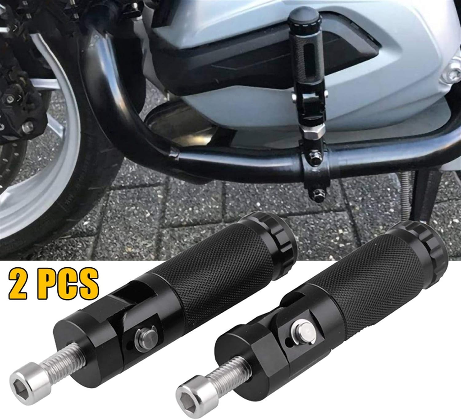 Foot Peg Foot Rest 2 Pieces of Black CNC Aluminum Alloy Universal Motorcycle Motorcycle Bicycle Folding Footrest Footrest Foot Nail Pedal Set Parts image number 4