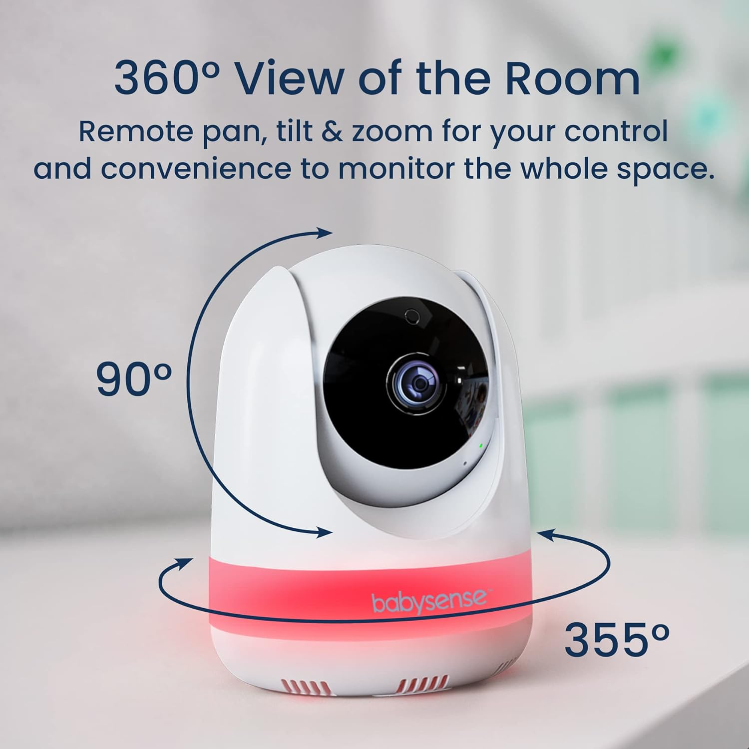 Add on Camera for Babysense Video Baby Monitor Maxview, Remote Pan Tilt Zoom, Two-Way Talk-Back Audio, Long Range, Night Vision, RGB Night Light, Lullabies, Temperature Monitoring image number 2