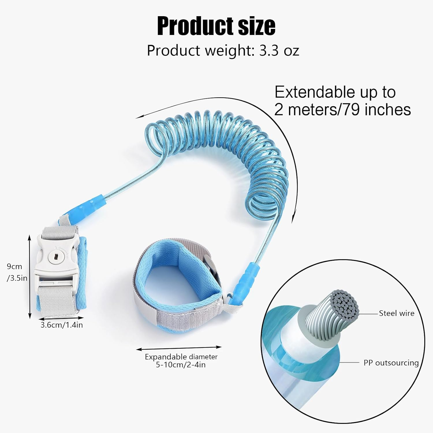 Children'S Lead, Safety Lead, Running Harness, Wrist Child Safety Harness, Toddler Lead, Anti-Lost, Anti-Lost, Belt for Toddlers, Blue image number 3