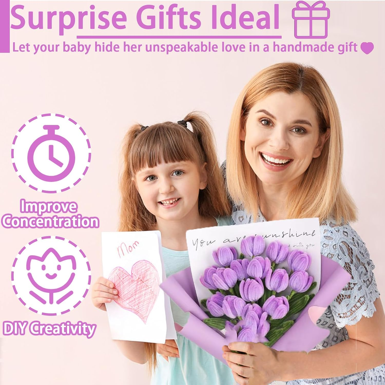 FUNZBO 1200Pcs+ Arts & Crafts Supplies for Kids- Craft Kits with Pipe Cleaners, Pom Poms for Crafts, Popsicle Sticks for Craft, Craft for Kids Ages 4-8 Girls & Boys Birathday Gifts