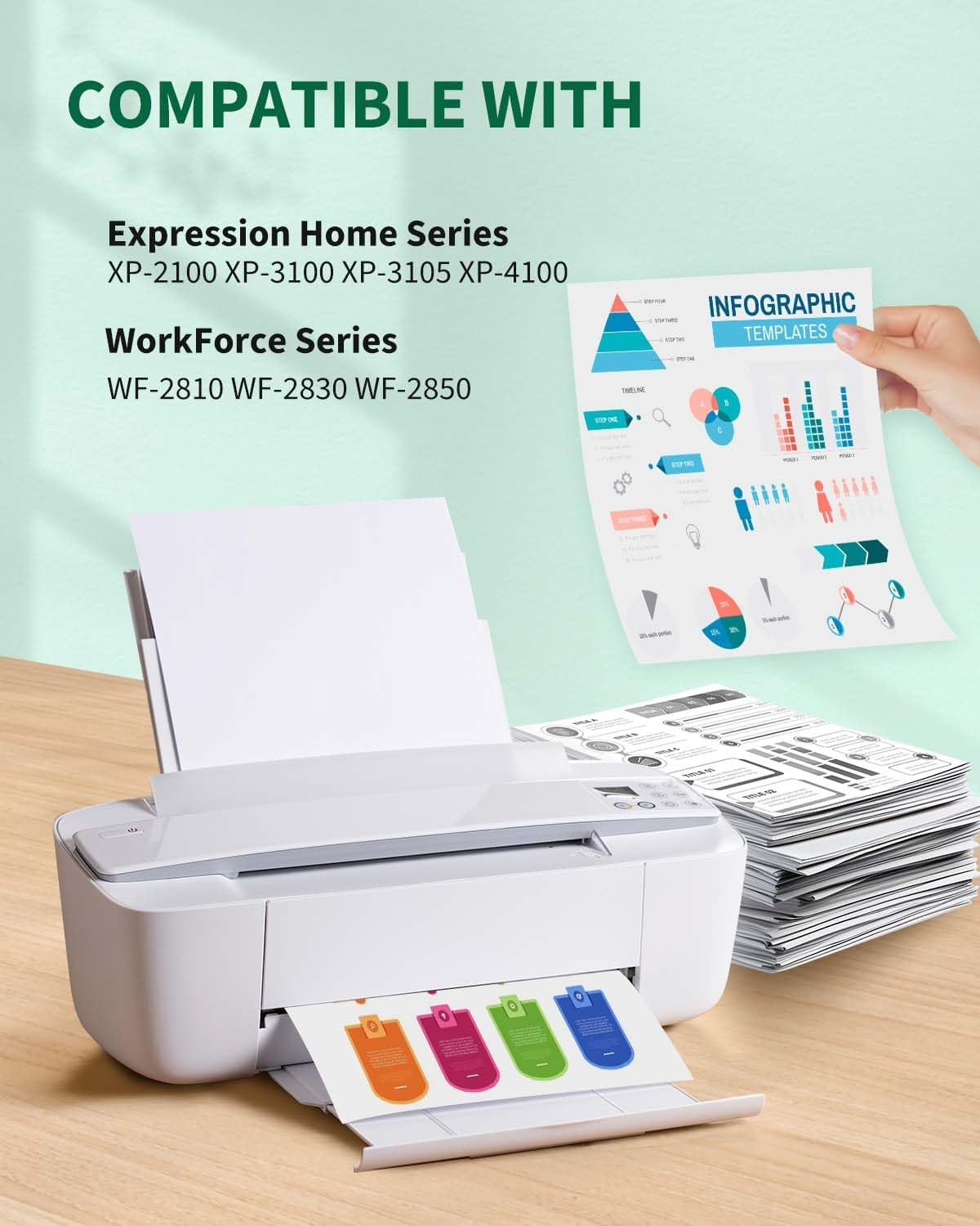 Ondula 212XL Ink Cartridge Compatible for Epson 212 XL 212XL Ink Cartridges for Expression Home XP-2100 XP-3100 XP-3105 XP-4100 Workforce WF-2810 WF-2830 WF-2850 (5 Pack) image number 6