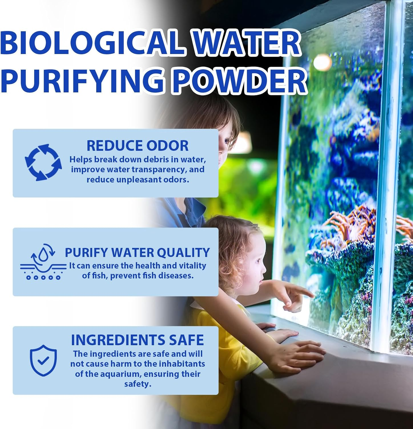 Fish Tank Algae Removal Powder, Water Purifier, 5G per 1000L, Clear Water Treatment,100G