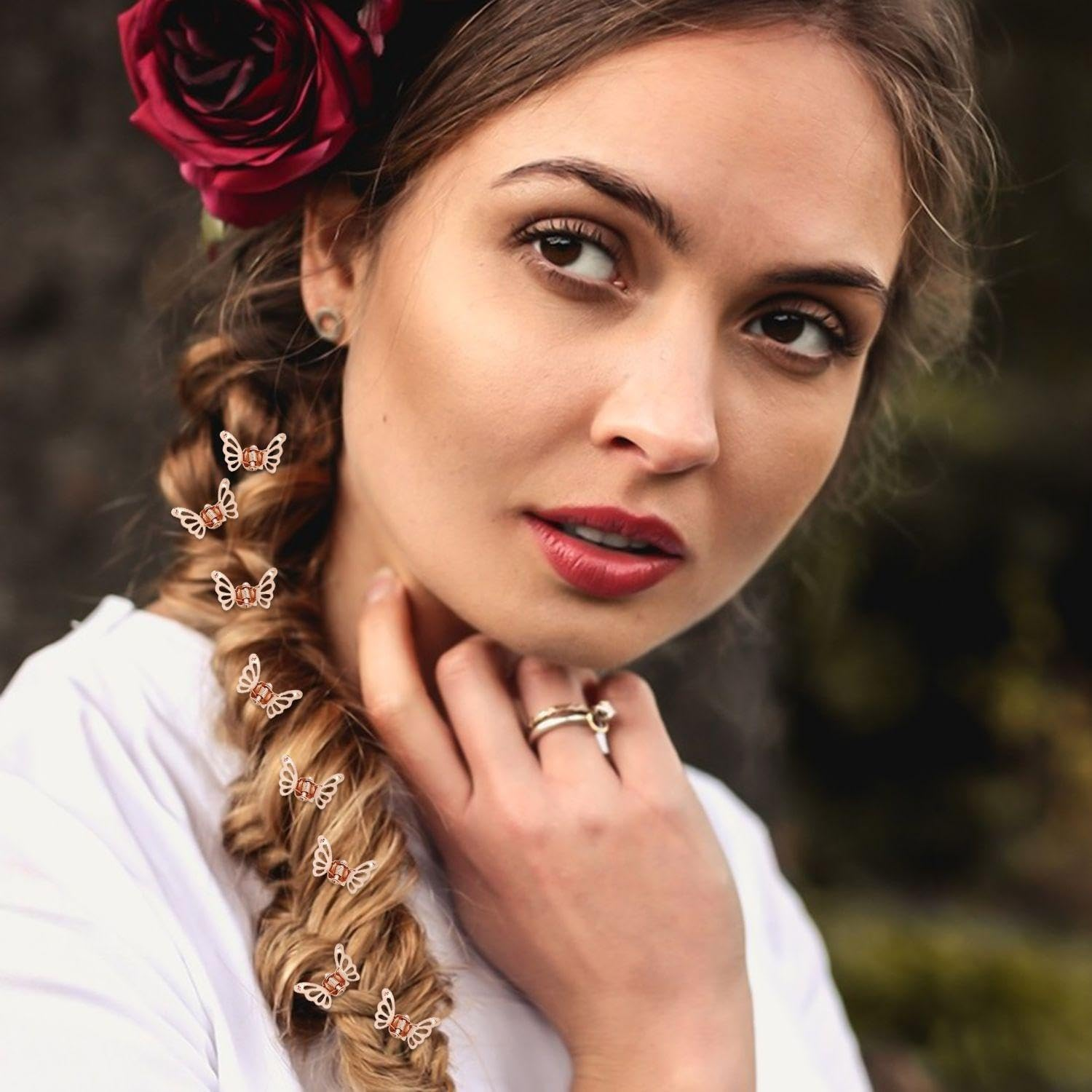 50 Pieces Butterfly Hair Clips Mini Hair Clips Hairstyle Decoration Hair Clips Metal Hair Clips Cute Women Hair Accessories image number 4